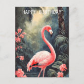 Tropisch bos Roze Flamingo  Briefkaart (Voorkant)