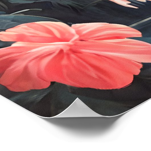 Tropisch bos Roze Flamingo  Poster (Hoek)