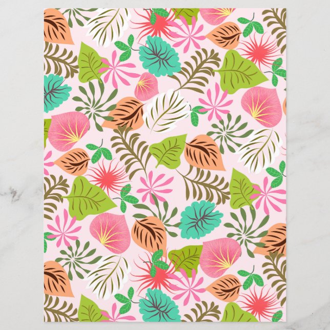 Tropisch bos roze papier blad (Voorkant)