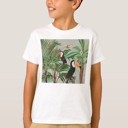 Tropisch bos & Toucan vogels T-shirt (Voorkant)