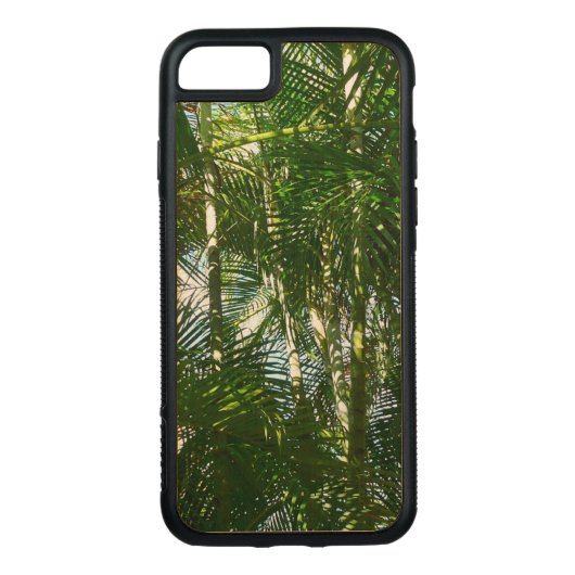 Tropisch bos van Palm Trees Carved Wood iPhone Hoesje (Achterkant)