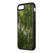 Tropisch bos van Palm Trees Carved Wood iPhone Hoesje (Links)