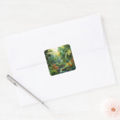 Tropisch bos vierkante sticker (Envelop)