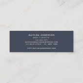 Tropisch botanisch bloemblauw modern folium mini visitekaartje (Achterkant)