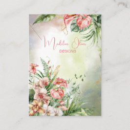 Tropisch Botanisch Bloemen Ketting Display Visitekaartje