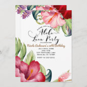 Tropisch botanisch bloemfeest Aloha Luau-feest Kaart (Voorkant / Achterkant)