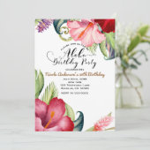 Tropisch botanisch bloemfeest Aloha-verjaardagsfee Kaart (Staand voorkant)
