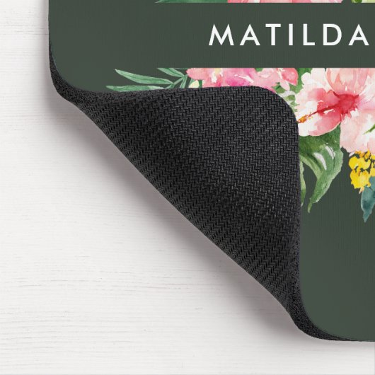 Tropisch botanisch bloemgroen modern blad muismat (Hoek)