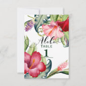 Tropisch botanisch bloemmotief aloha tafelnummer (Voorkant)