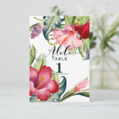 Tropisch botanisch bloemmotief aloha tafelnummer (Staand voorkant)