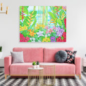Tropisch botanisch canvas afdruk (Insitu (Woonkamer))