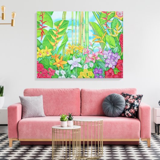Tropisch botanisch canvas afdruk (Insitu (Woonkamer))