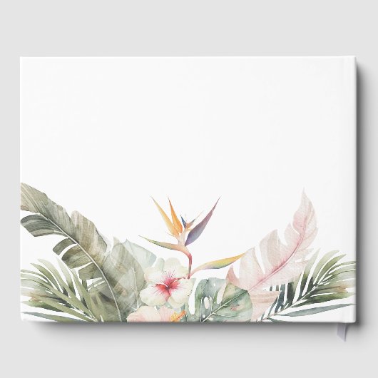 Tropisch Botanisch Eiland Bruiloft Welkom Gastenboek (Achterkant)