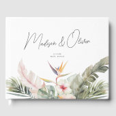 Tropisch Botanisch Eiland Bruiloft Welkom Gastenboek (Voorkant)