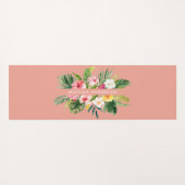 Tropisch botanisch floraalroze modern blad yogamat (Achterkant (horizontaal))