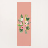 Tropisch botanisch floraalroze modern blad yogamat (Achterkant)