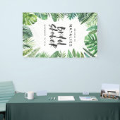 Tropisch botanisch folieschrift vrijgezellenfeest spandoek (Beurs)