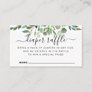 Tropisch Botanisch Groen Bladeren Luier Raffle Informatiekaartje