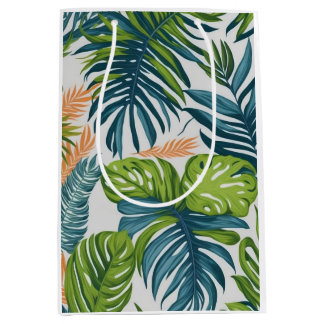Tropisch botanisch inpakpapier medium cadeauzakje