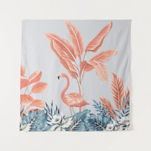 Tropisch botanisch landschap, roze palm t la wandkleed