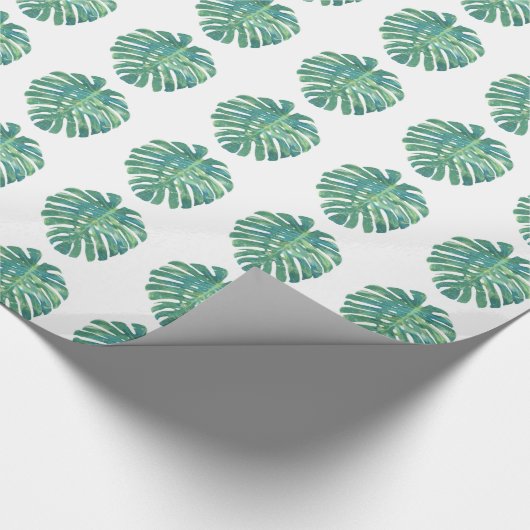 Tropisch botanisch leder cadeaupapier (Hoek)