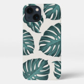 Tropisch botanisch monstera laat zomerpatroon voor iPhone hoesje (Achterkant)