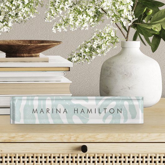 Tropisch botanisch monsterblad naambordje