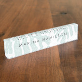 Tropisch botanisch monsterblad naambordje (Zijkant)