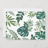 Tropisch botanisch Oerwoud Dieren Baby shower Kaart (Achterkant)