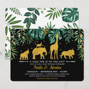 Tropisch botanisch Oerwoud Dieren Baby shower Kaart