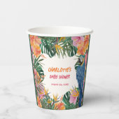 Tropisch Botanisch Oerwoud Waterverf Baby shower Papieren Bekers (Achterkant)