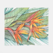 Tropisch botanisch paradijs II Fleece Deken (Voorkant (Horizontaal))