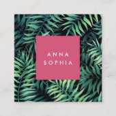 Tropisch botanisch vierkante visitekaartje (Voorkant)
