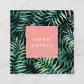 Tropisch botanisch vierkante visitekaartje (Voorkant)