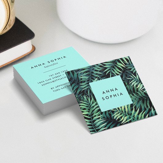 Tropisch botanisch vierkante visitekaartje