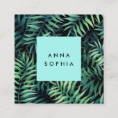Tropisch botanisch vierkante visitekaartje (Voorkant)