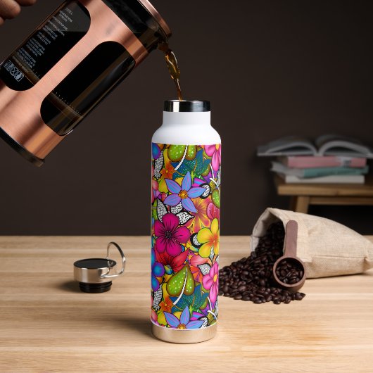 Tropisch botanisch  waterfles (Koffie (Gedraaid)  )