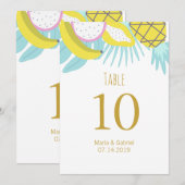 Tropisch botanisch zomerse bruiloft tafelnummer (Voorkant / Achterkant)