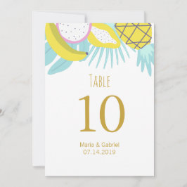 Tropisch botanisch zomerse bruiloft tafelnummer