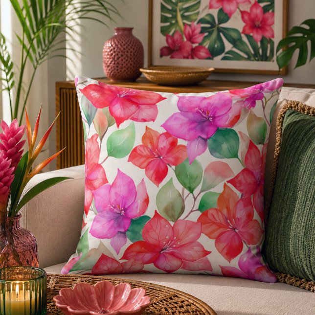 Tropisch bougainvillea patroon kussen (Creator heeft geüpload)
