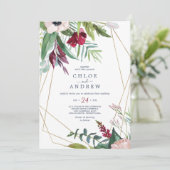 Tropisch Breeze Casual geometrische bruiloft Kaart (Staand voorkant)