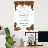 Tropisch Breeze Floral Weddenschap Welkomstteken Poster (Thuiskantoor)