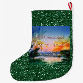 Tropisch Breeze Goa Beach Grote Kerstsok (Achterkant)