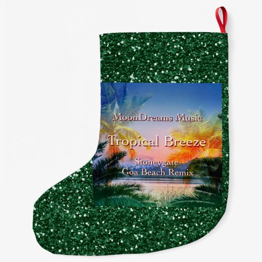 Tropisch Breeze Goa Beach Grote Kerstsok (Achterkant)