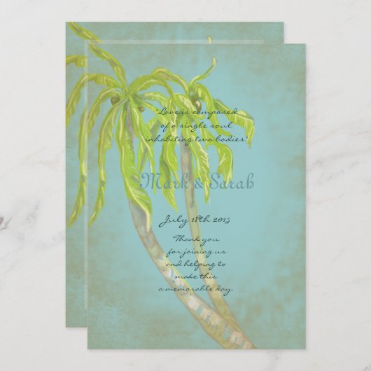 Tropisch Breeze II Wedding Programme Programmakaart (Voorkant / Achterkant)