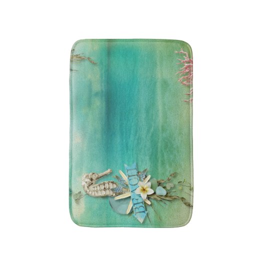 Tropisch Breeze strand zeepaardzeepaardzeepaardvis Badmat (Voorkant Verticaal)