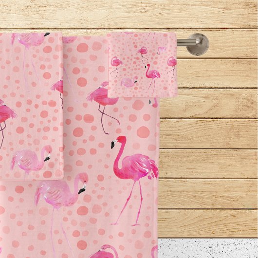 Tropisch Breezy Pink Flamingo patroon Bad Handdoek