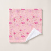 Tropisch Breezy Pink Flamingo patroon Bad Handdoek (Wasdoekje)
