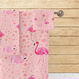 Tropisch Breezy Roze Flamingo patroon Bad Handdoek