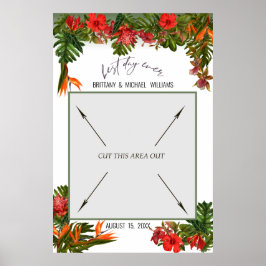 Tropisch bries bloemige fotohokje voor de bruiloft poster